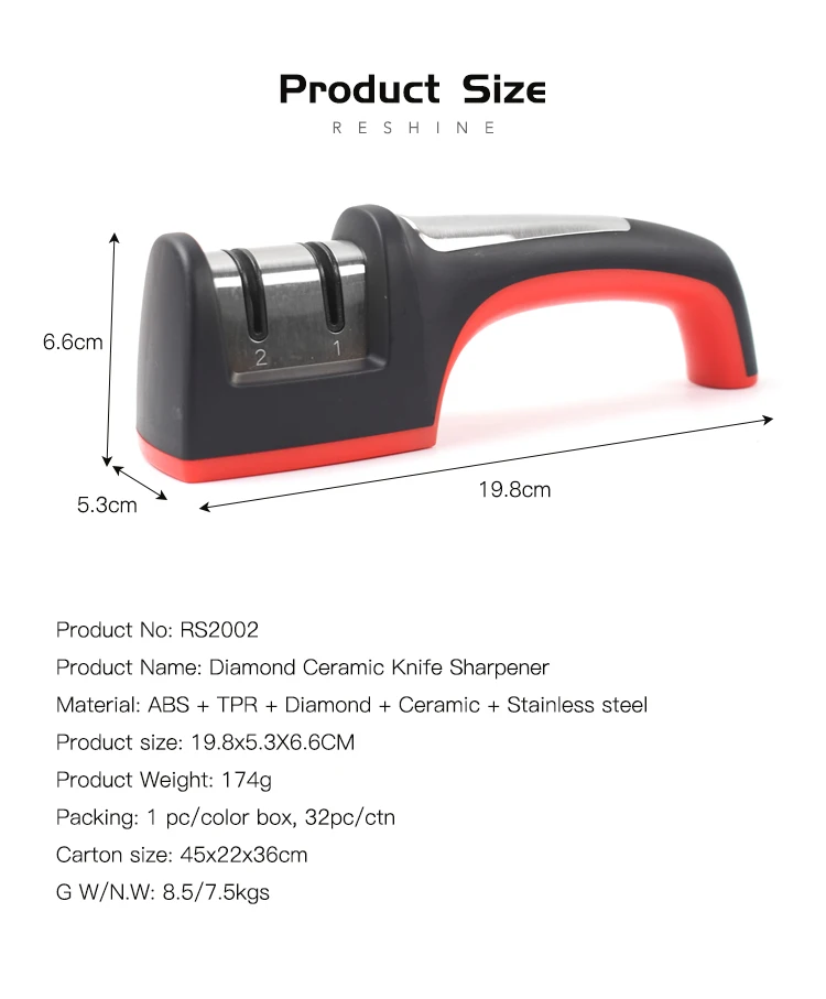 Kitchen Accessories portable New model 2 Stages  Knife Sharpener Stone for Knives
