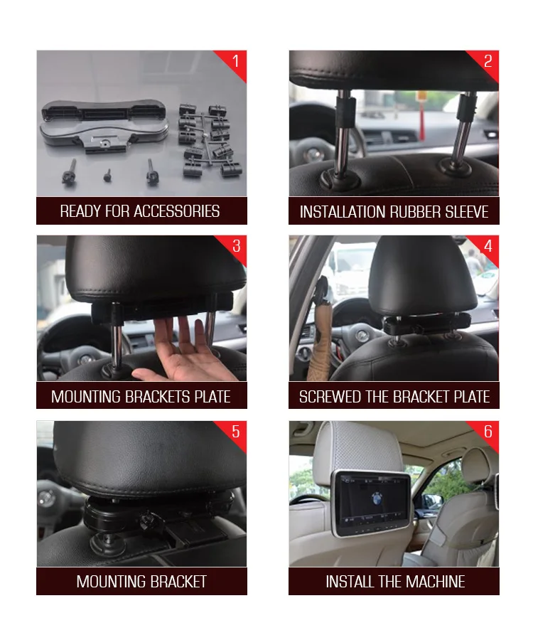 Powersun 10.1 inch IPS Android 9 Headrest Mirror Link Touch Screen Monitor For Car Video