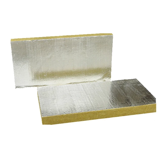 Construction Material Insulated Cotton Roof Rock Wool Sandwich Panel Aluminum Foil Glass Wool Board Heat Insulation Materials