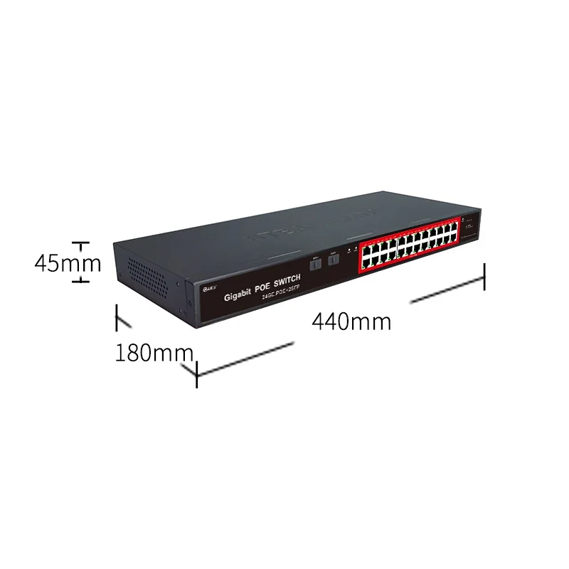 CCTV System Unmanaged Poe Switch Digital Video Camera 10 100 1000mbps 24 Port 10G Store Status Rohs MAC Support Transmission