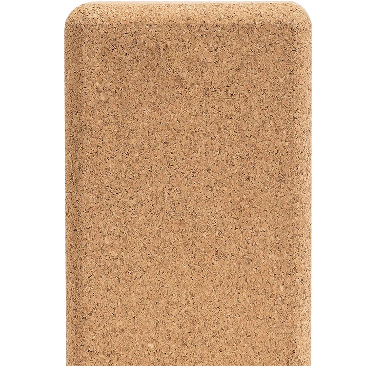 Custom Logo Fitness Pilates Exercise Eco Friendly Natural Light Weight Cork Yoga Block Brick Cube Set with Strap