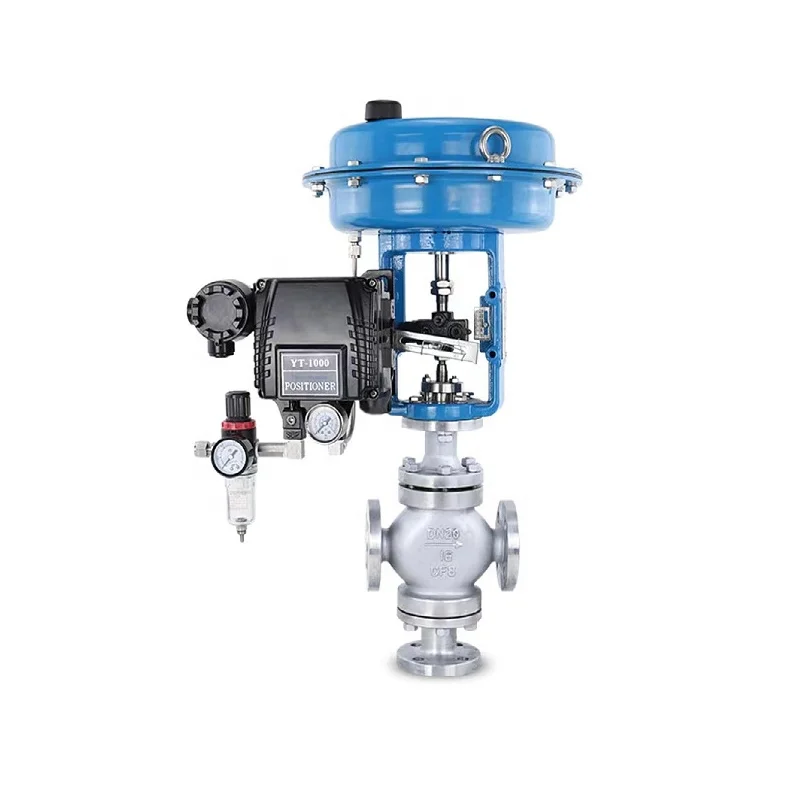 4-20mA Pneumatic Control Valve Modulating Valve Pneumatic Diaphragm Three Way Regulating Valve With Positioner