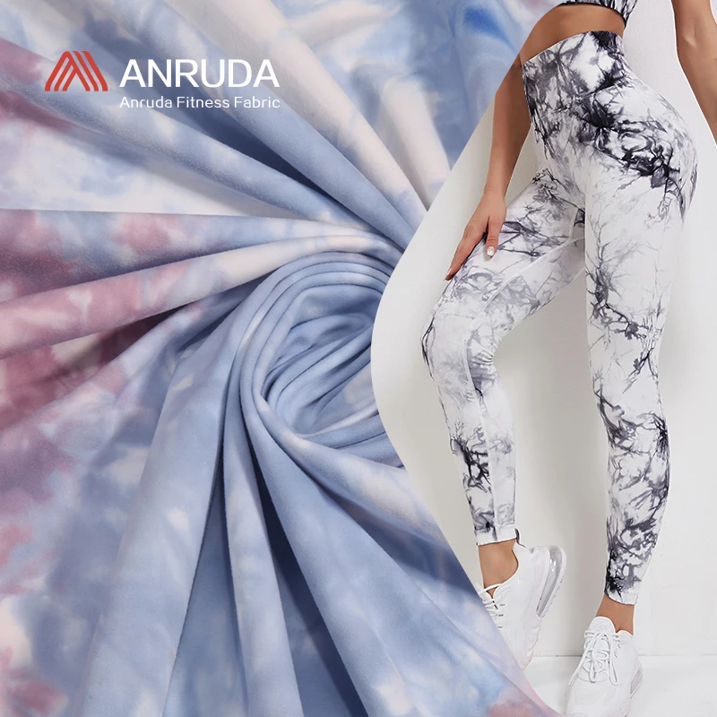 A2255 Manufacturer Stock High Density Nylon Soft 4 Way Stretch Tie Dye Spandex Yoga Leggings Fabric For Sportswear