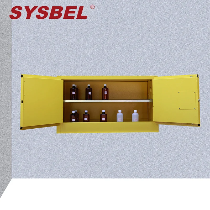 SYSBEL Industry 17Gal 64L 2 Door Yellow Laboratory Fireproof Flammable Storage Cabinet with ce fm