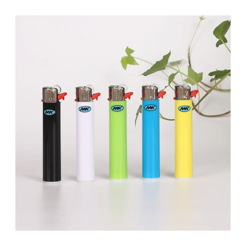 MK Slim Fashion Colour Flint Lighter Tleka Wholesale Custom logo Cigarettes Lighters butane gas normal flame Flint lighter