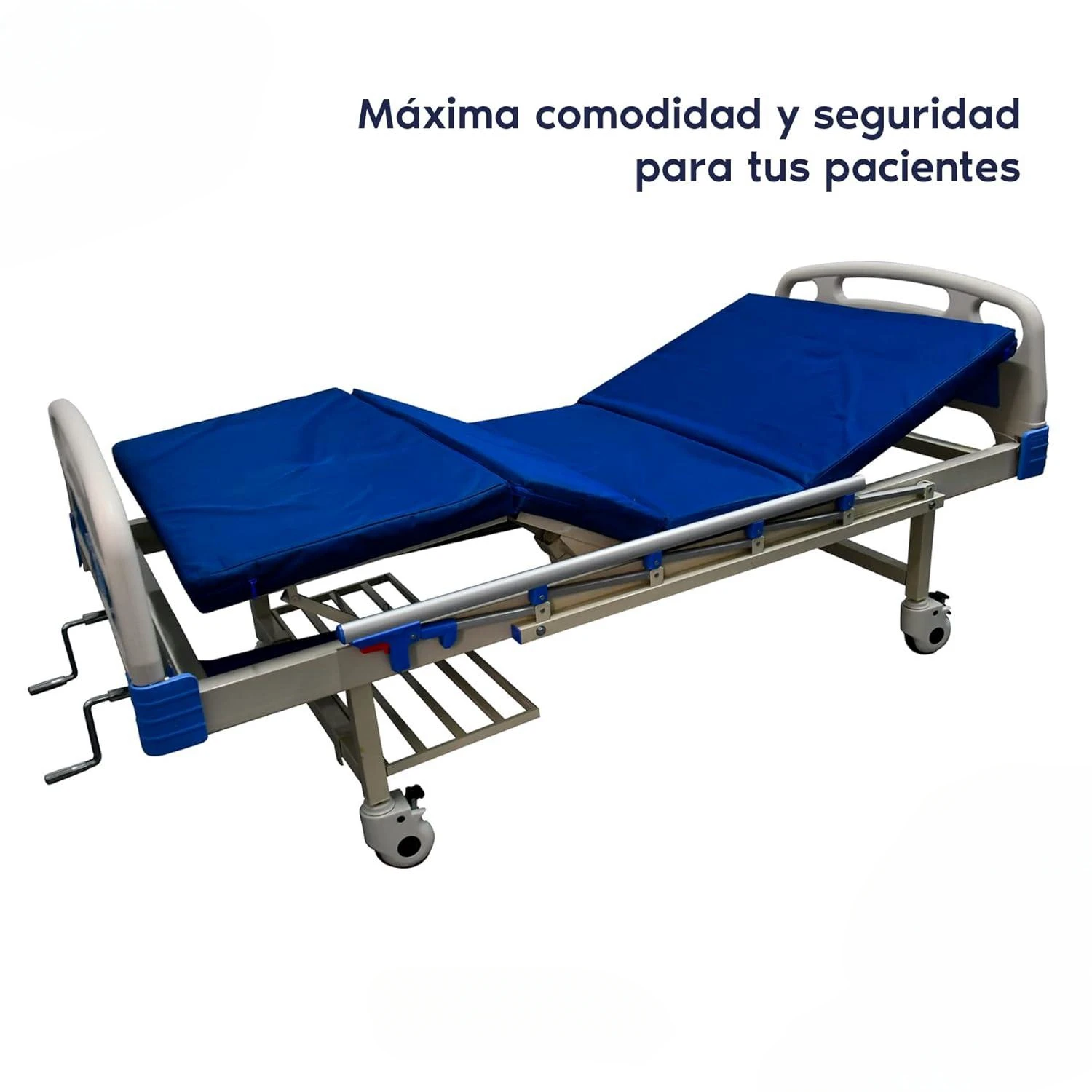 Two Cranks Hospital Bed Headboard with Luxury Rails Adjustable Tilt Reclining Hospital  Nursing Bed Medical