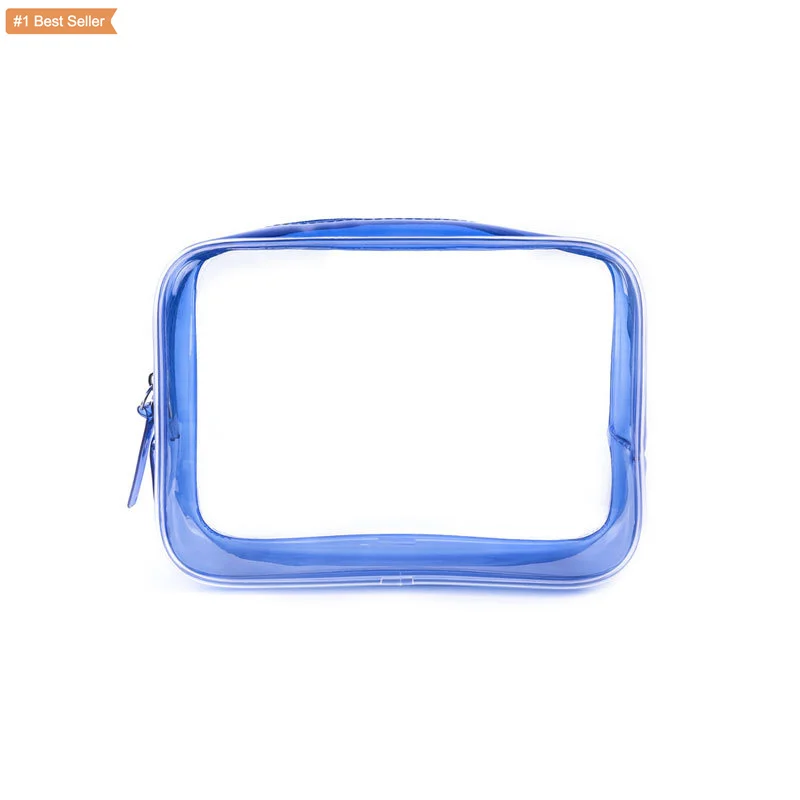 Jumon Portable Customize Logo Cosmetic Bag Travel Transparent Zip Pouch Clear Make Up Bags Travel Kit