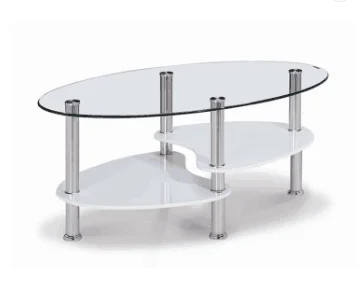 modern fashion tempered transparent center glass coffee table living room side clear glass table tea table