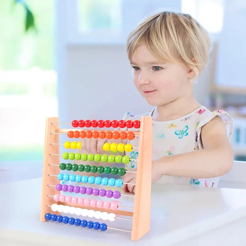 Beech Wooden Rainbow Abacus Frame Education Toys For Children