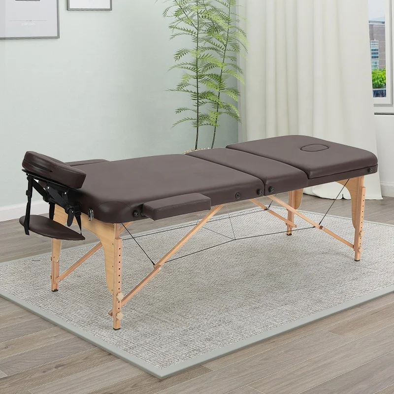 Портативная Массажная раскладная кровать 3-секция Cama De Massagem B Косметическая для ресниц освещенная изогнутая спа-кровать массажный стол лица