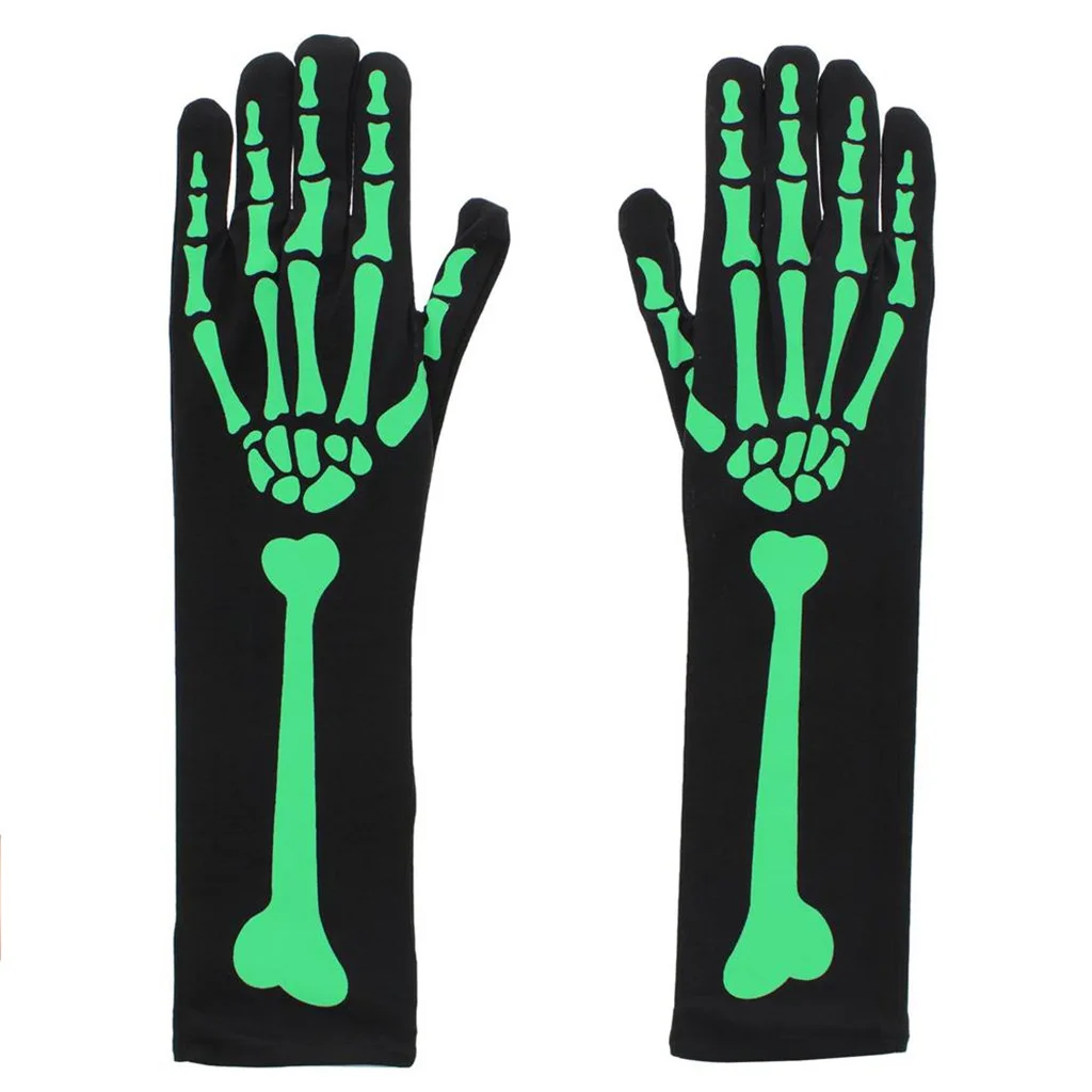 Halloween Ghost Festival Short Skeleton Long Luminous Gloves Stockings Prom Party Props Costumes