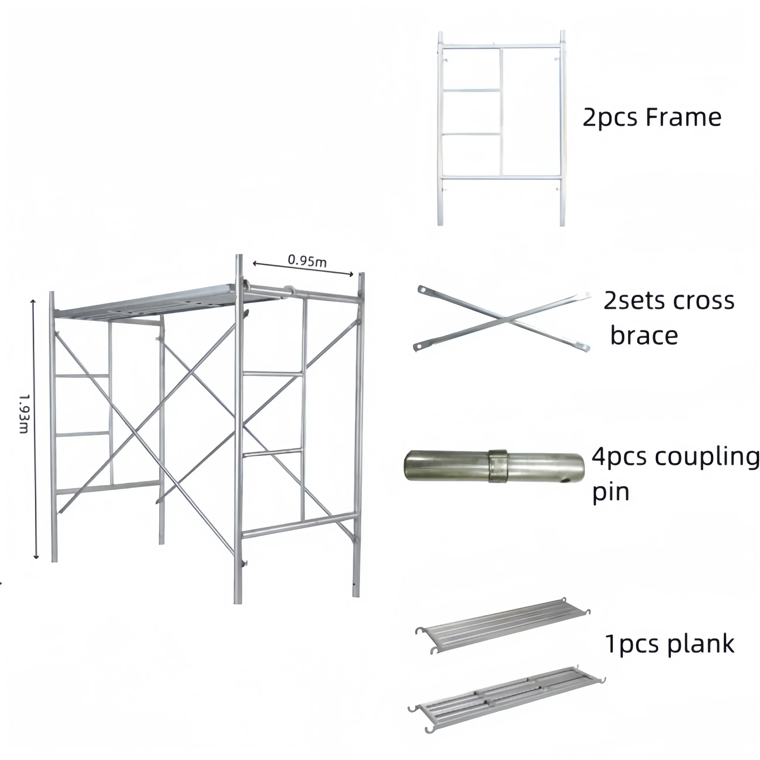 DoorFrameScaffoldWalkThroughLaddersGalvanizedMobileSteelHFrameRinglockScaffoldingforConstructionLayher