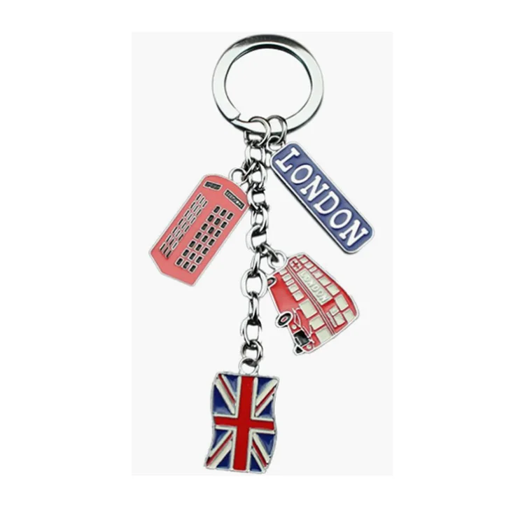 Customized metal keychain london bus souvenirs gift london keys chains