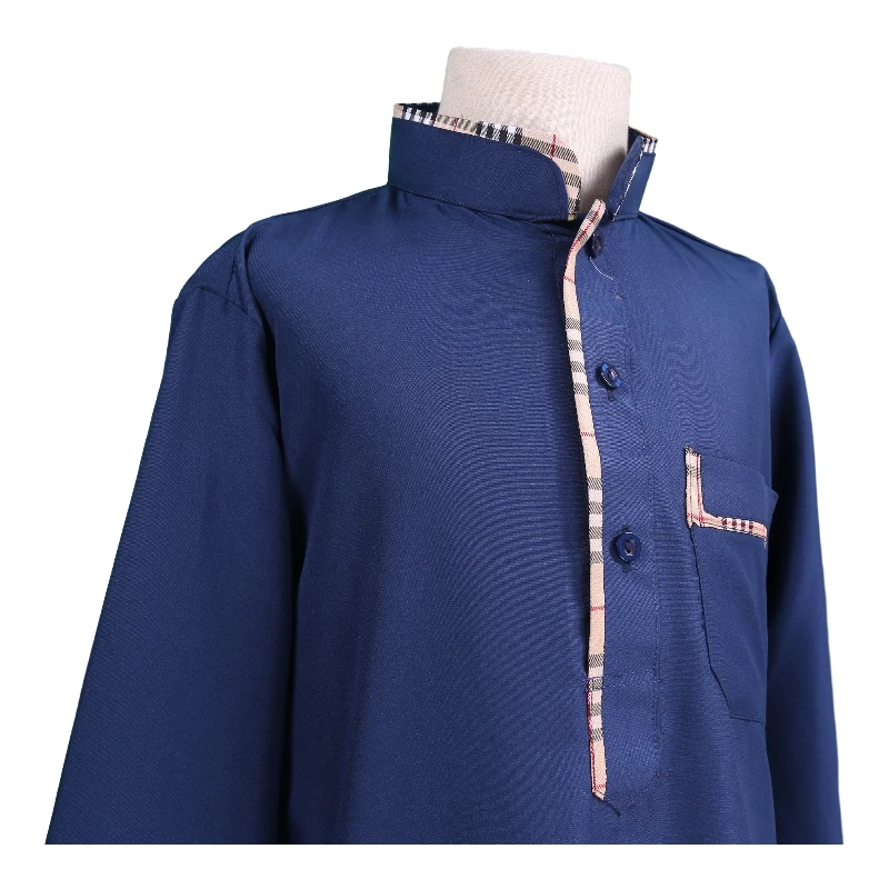 2024 Factory Direct Sales Fashion High Quality Splicing Sell Good Arabic Thobe Alharamain Jubba For Boy