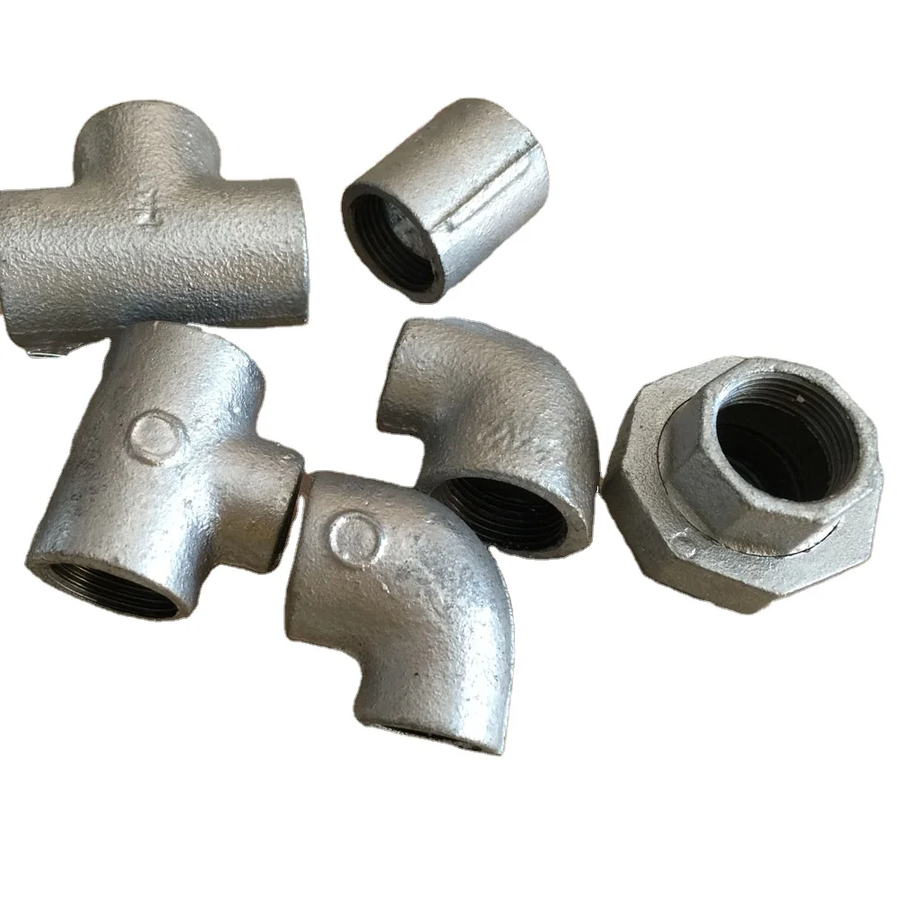 Malleable Cast Iron Pipe Fittings  Black with Auti-rust Oil High Quality Hot Dipped Galvanized