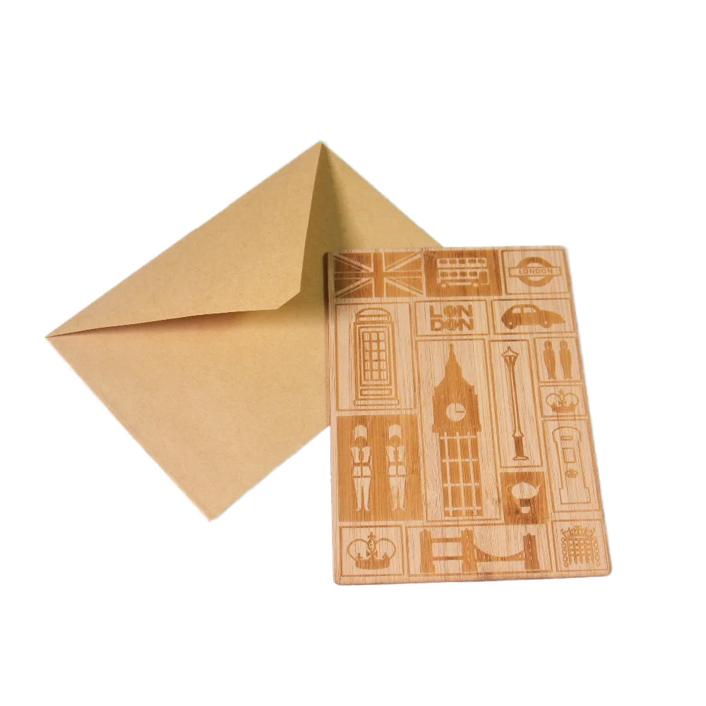 Bamboo Wood Cards for Promotional Party Supplies-Elegant Postcards