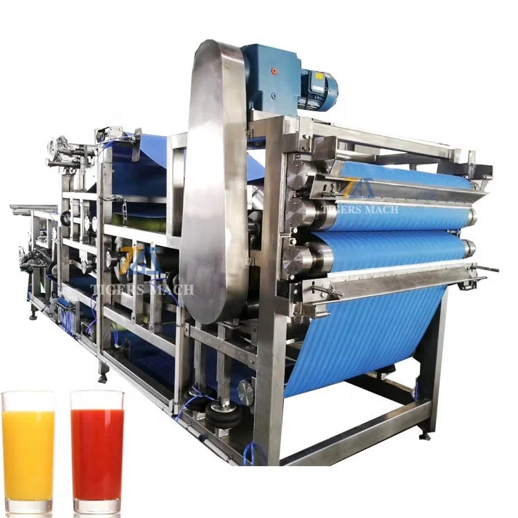 Tigers Large capacity apple belt press machine, fruit juice belt pressing machine,vegetable fruit food extractor pulper for sale