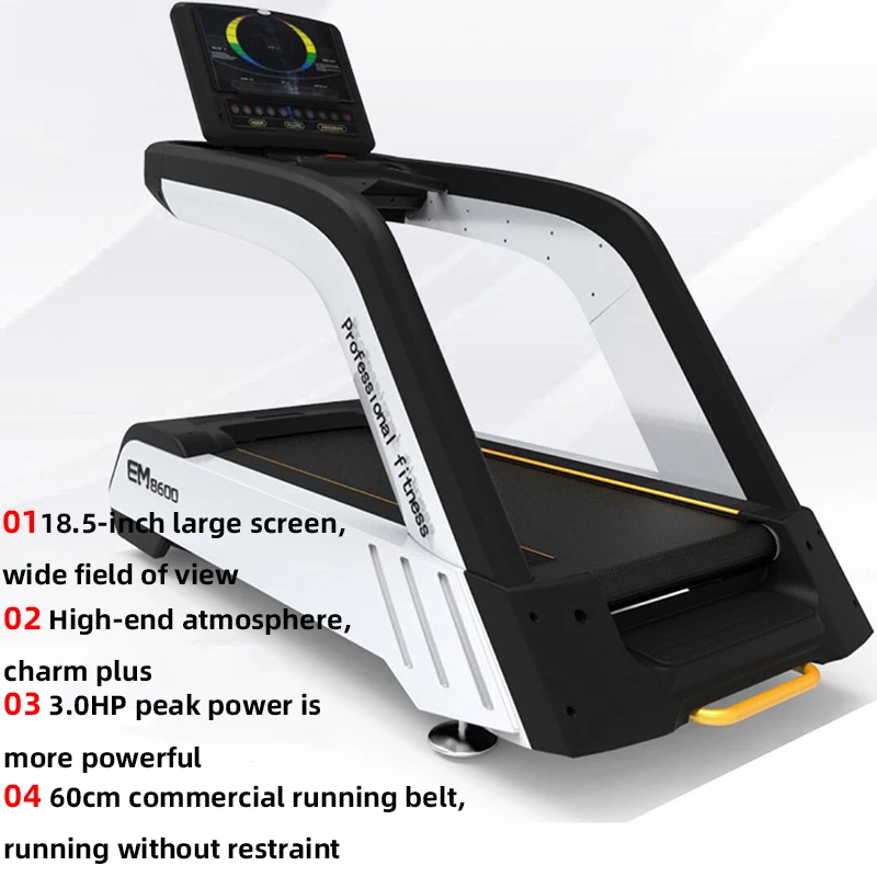 EM8600 Hot sale gym fitness sports machinery electric treadmill commercial home treadmill with screen treadmill
