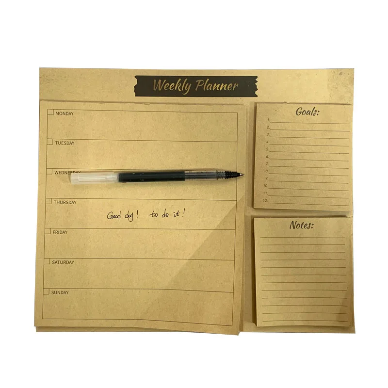 Promotional Customizable Printing Eco Friendly Stationery Paper A5 A4 A6 Size To Do List Weekly planner Notepad