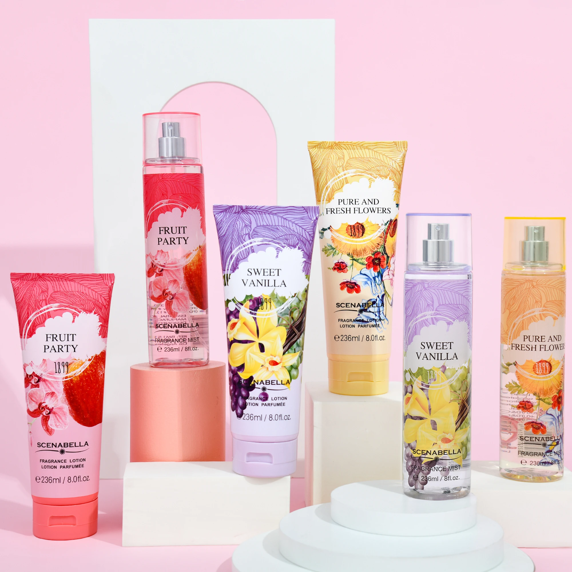 New Arrival Deodorant Perfume Spray Body Mist and Lotion Fruity and Flowers For Female