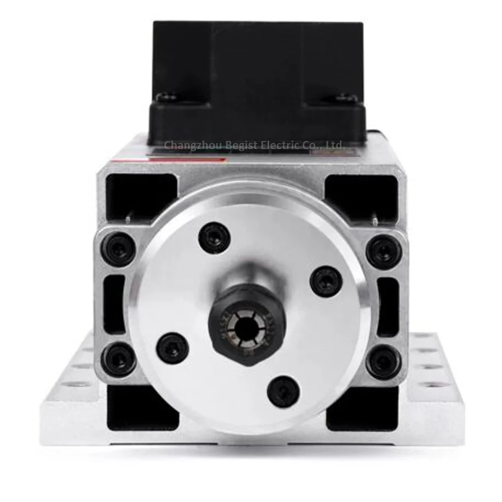 Мощный квадратный шпиндель с ЧПУ ER11 24000 об/мин, двигатель постоянного тока с воздушным охлаждением, 220 В, 110 В, 1,5 кВт, фрезерный шпиндель