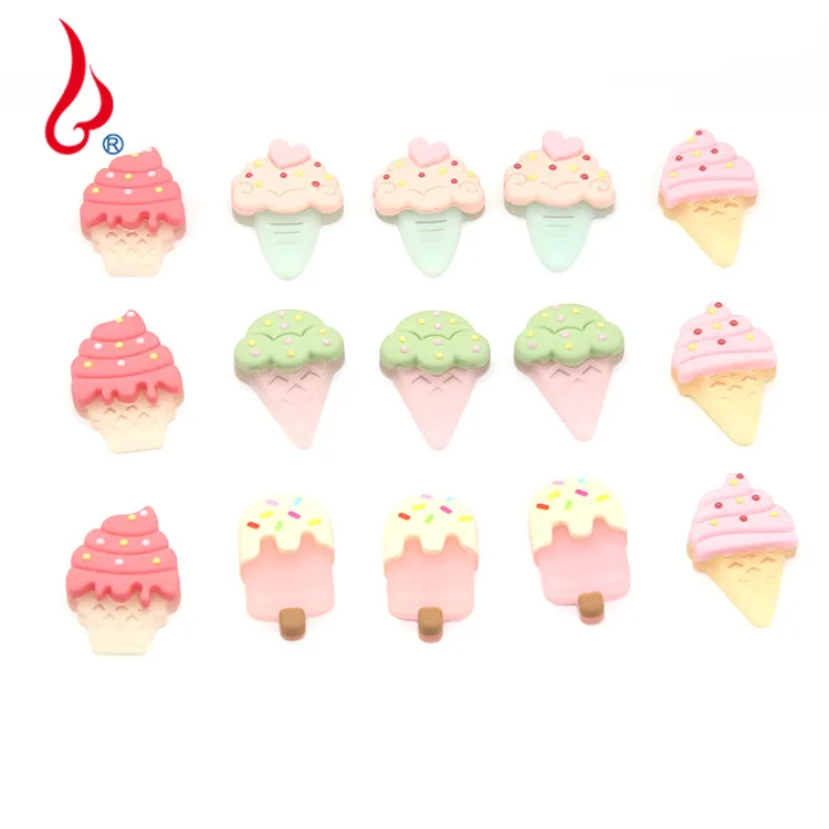
Lan Guang Fashion Resin Big Ice Cream Charms Mixed Ornaments Beads For DIY Slime Crafts Phone Decoration 