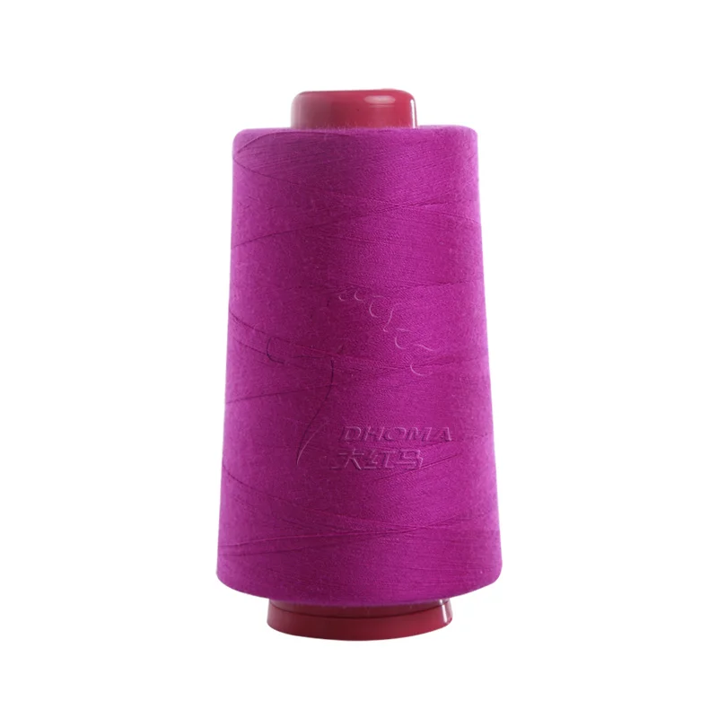DHOMA Dyed Polyester Sewing 60S/3 sewing thread colorful tex 27 100% spun polyester sewing thread price for garment