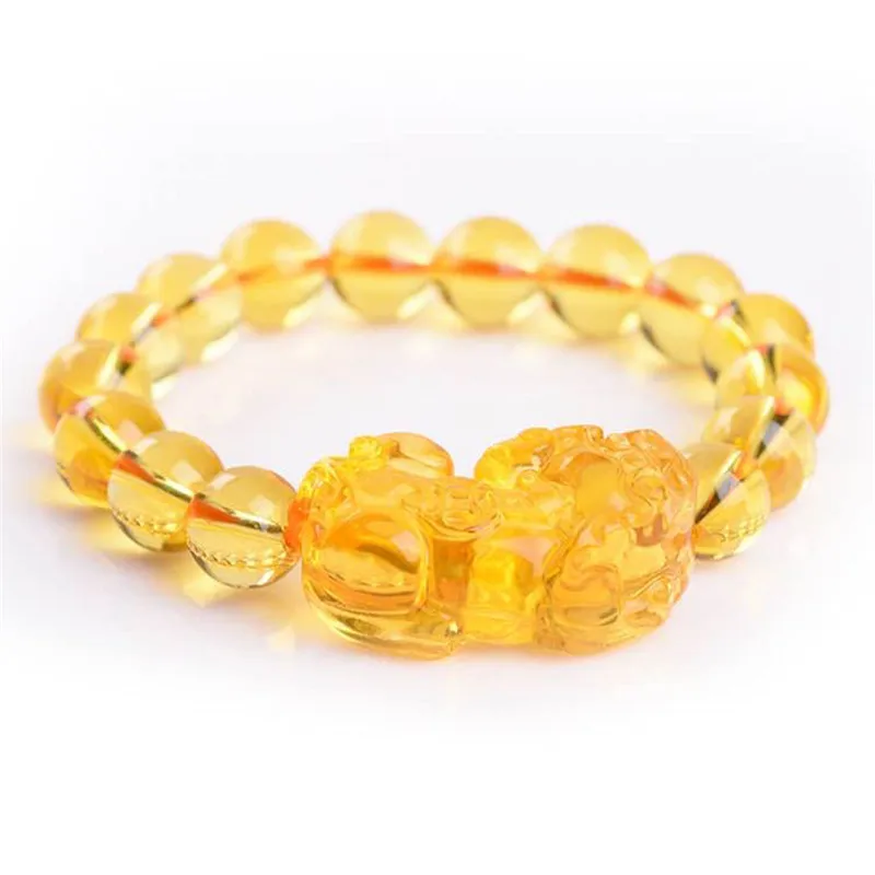 Wholesale Charm Lucky Piyao Bracelet Fortune Natural Citrine Feng Shui Pixiu Bracelet Jewelry For Men Women