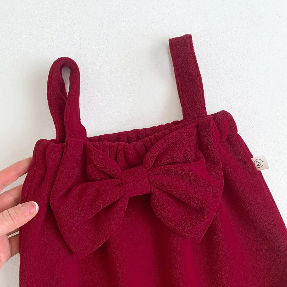 Baby Girls clothes autumn and winter red bow princess overalls baby girls cute new year greeting clothes