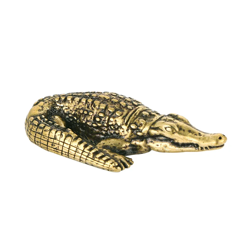 Brass ornaments decorated crocodile statue antique bronze Brass Animal Statue