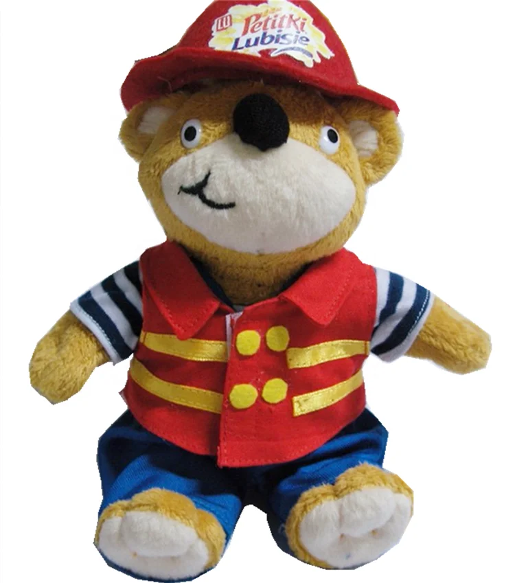China Wholesale Super Soft Velboa Plush fireman Teddy Bear