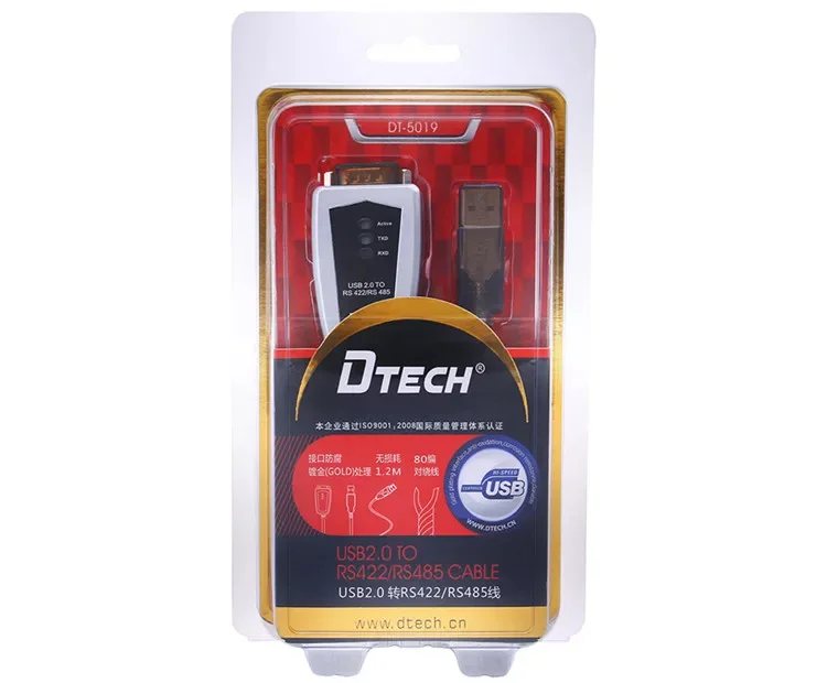 DTECH USB 2.0 One Port To Rs422 Rs485 Plug and Play Converter Cable 2M