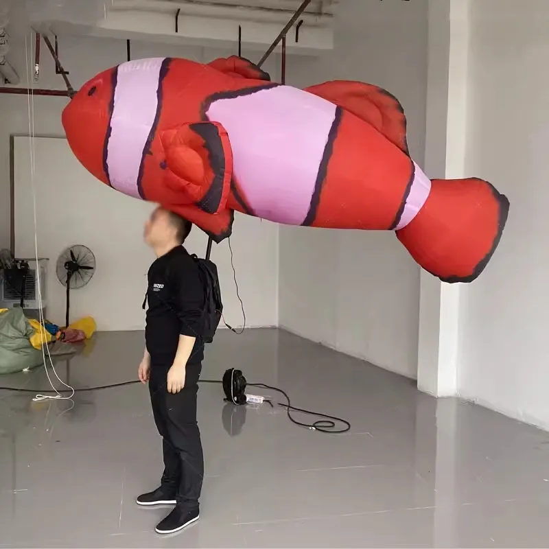 Parade Walking fish puppets led lights inflatable clownfish puppet costume for sale