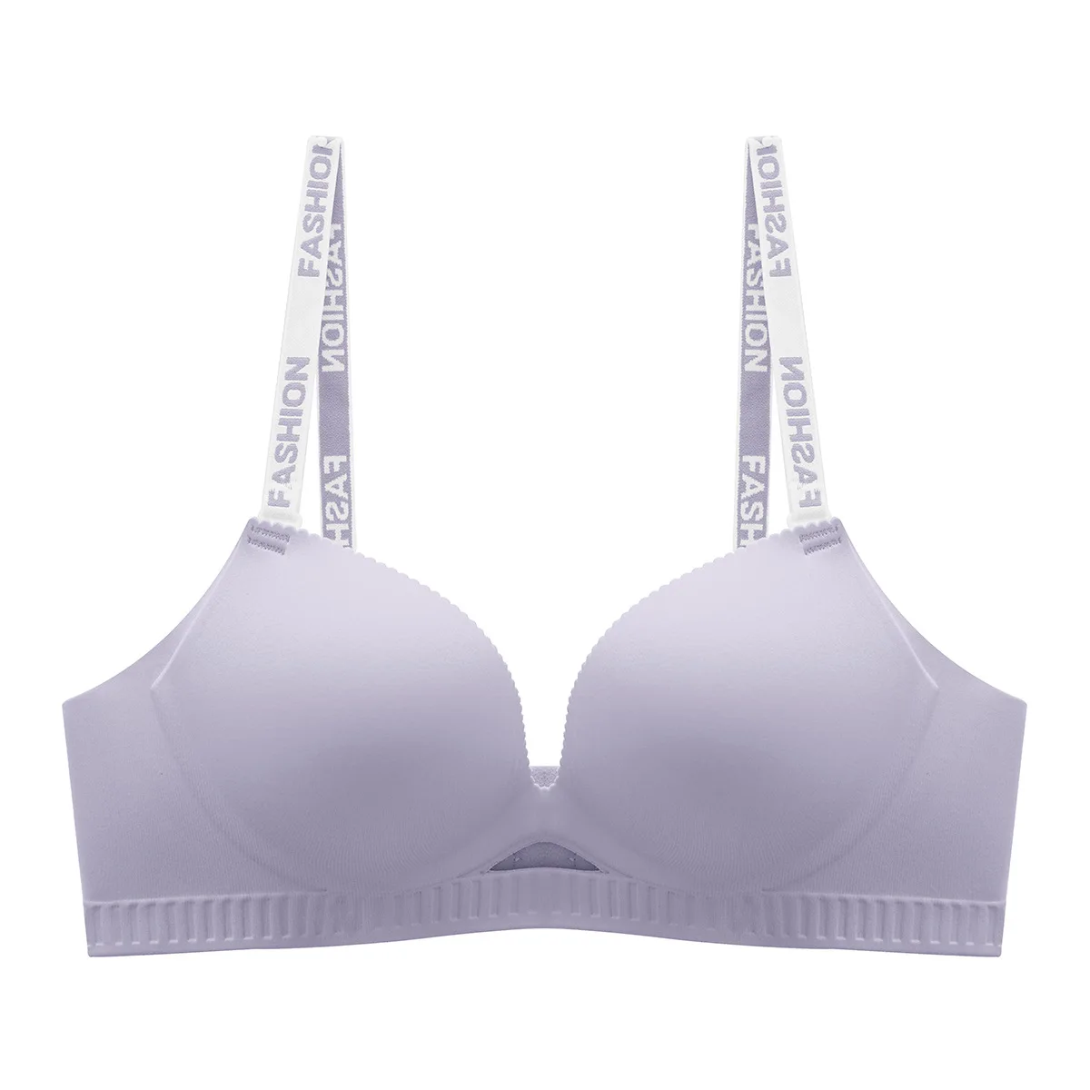 Bra Women 3D Cup WireFree PushUp Bra with Letter Shoulder Straps Comfortable Breathable Bra