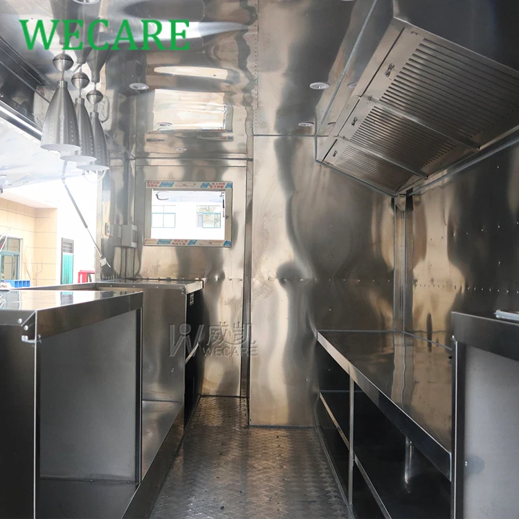 Wecare mobile restaurant bar kitchen food trailer foodtruck wood fired pizza oven beer food truck trailer