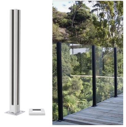 Custom Slotted Glass Railing Post Guardrail Railing Glass Fence Balcony Frameless Glass Railing Stairs Balustrade