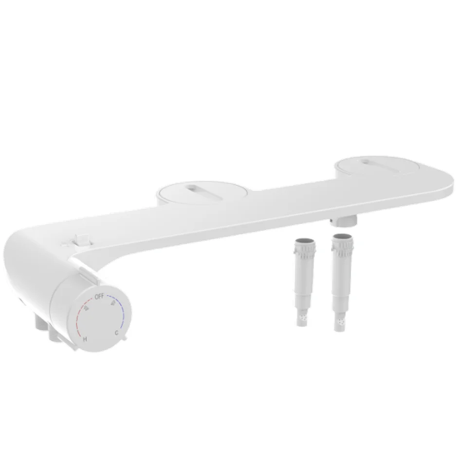 Bathroom Ultra Thin Nozzles Toilet Bidet Slim White ABS Bidet Attachment
