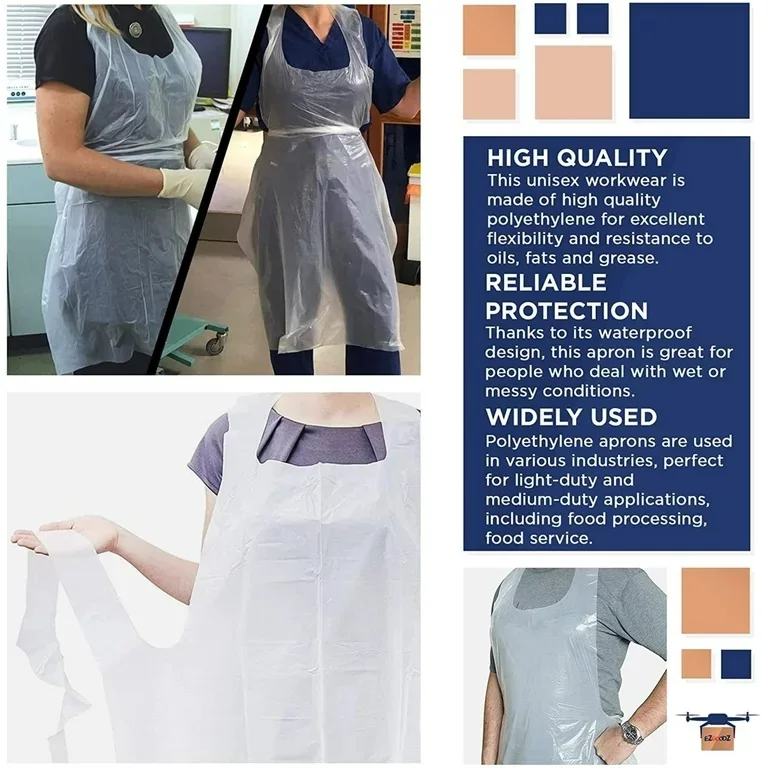Waterproof HDPE LDPE industrial kitchen use Plastic cheap disposable nonwoven surgical apron sterile