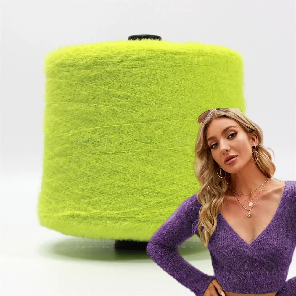 High quality 100% nylon/polyester fancy yarn imitate mink furry feather fancy yarn for flat  circular knitting machines