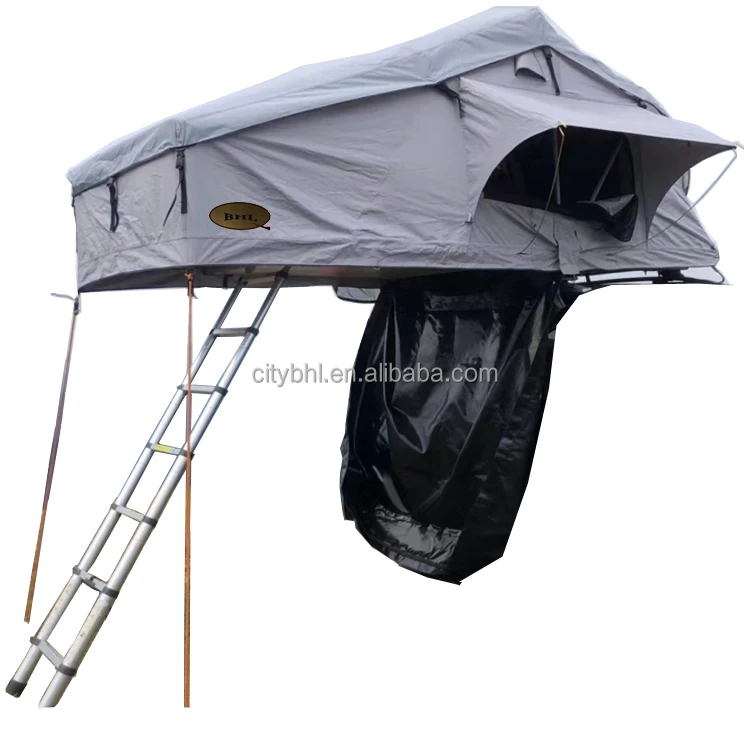 BHLQ leader factory whole sale High quality aluminum car rear top rooftop camping 2-3 3-4 6-8 10 person soft shell roof top tent