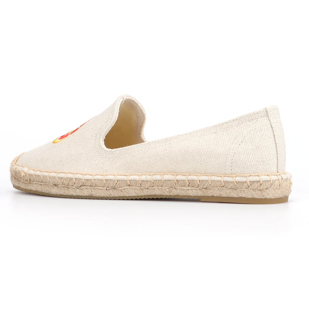 Hot Selling High Quality Ladies Ballet Flats Exquisite Embroidered Canvas Espadrilles PU Insole for Spring Summer Factory Direct