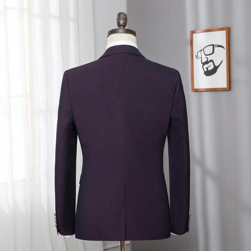 
2020 Dark Purple High Quality Formal Slim Fit Business Meeting Wedding Suits for Men 