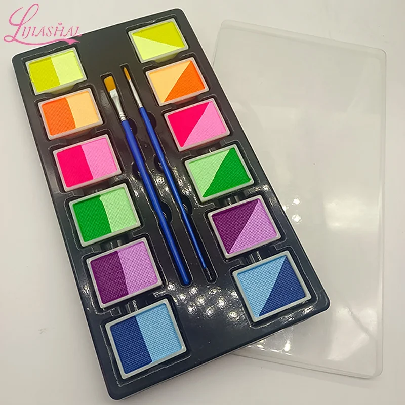 Makeup vendor edible body paint water activated face paint palette rainbow face paint