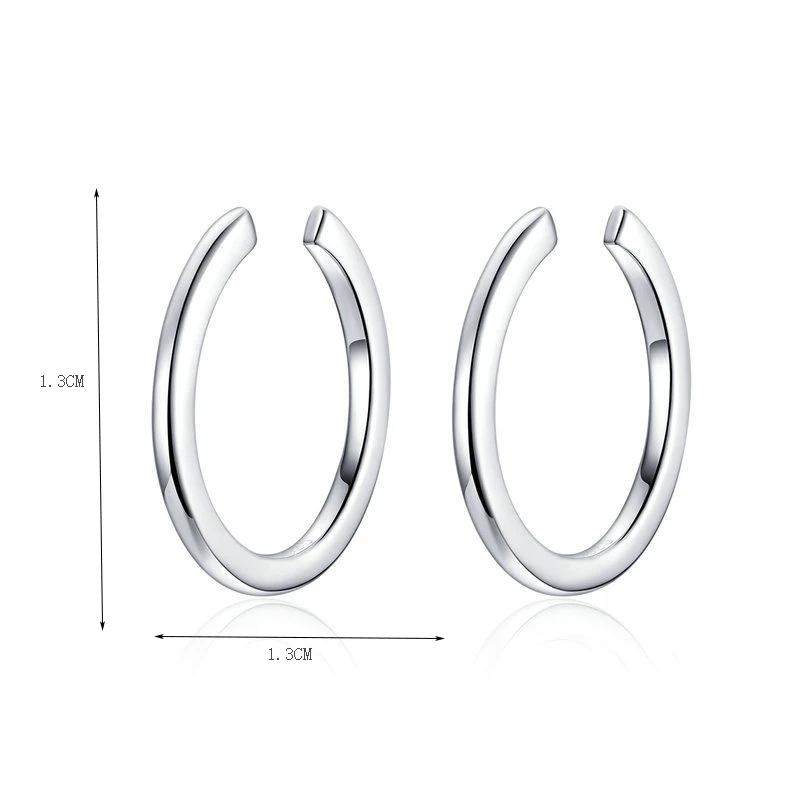 Minimalist ear buckle sterling silver 925 platinum-plated clip full body huggie earrings girl