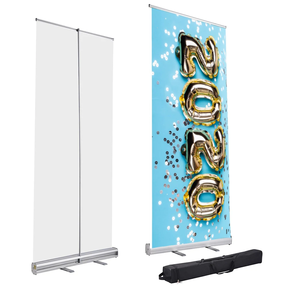 Custom portable trade show aluminum advertising outdoor rollup backdrop retractable 80x200cm roll up banner stand