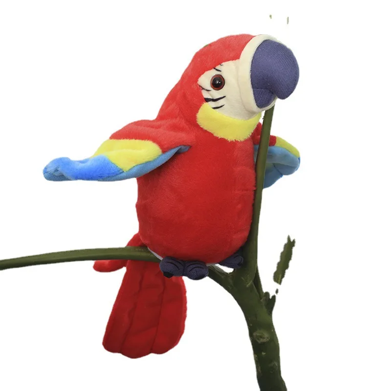 Factory Hot Selling Stuff Plush Toy Recording And Repeating Moving Talking Parrot Toy