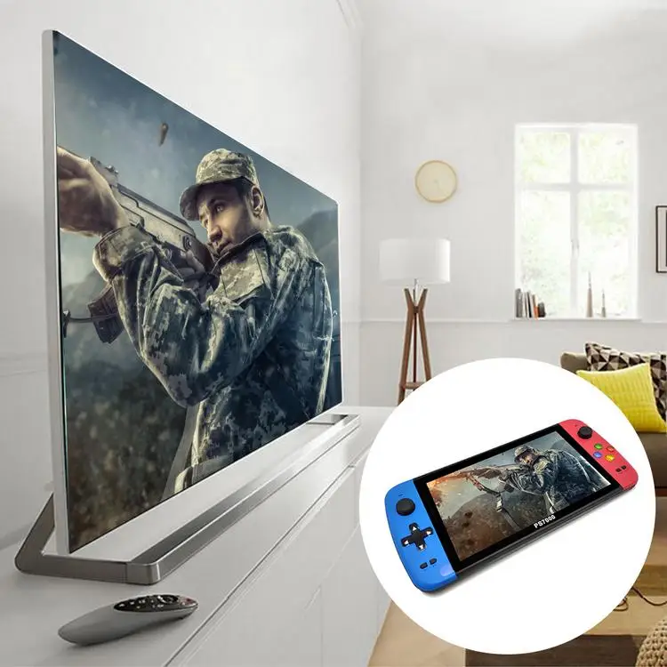  Игровая консоль с большим экраном 7 дюймов двойная портативная игровая приставка со встроенными играми HD видео выход подключение к телевизору