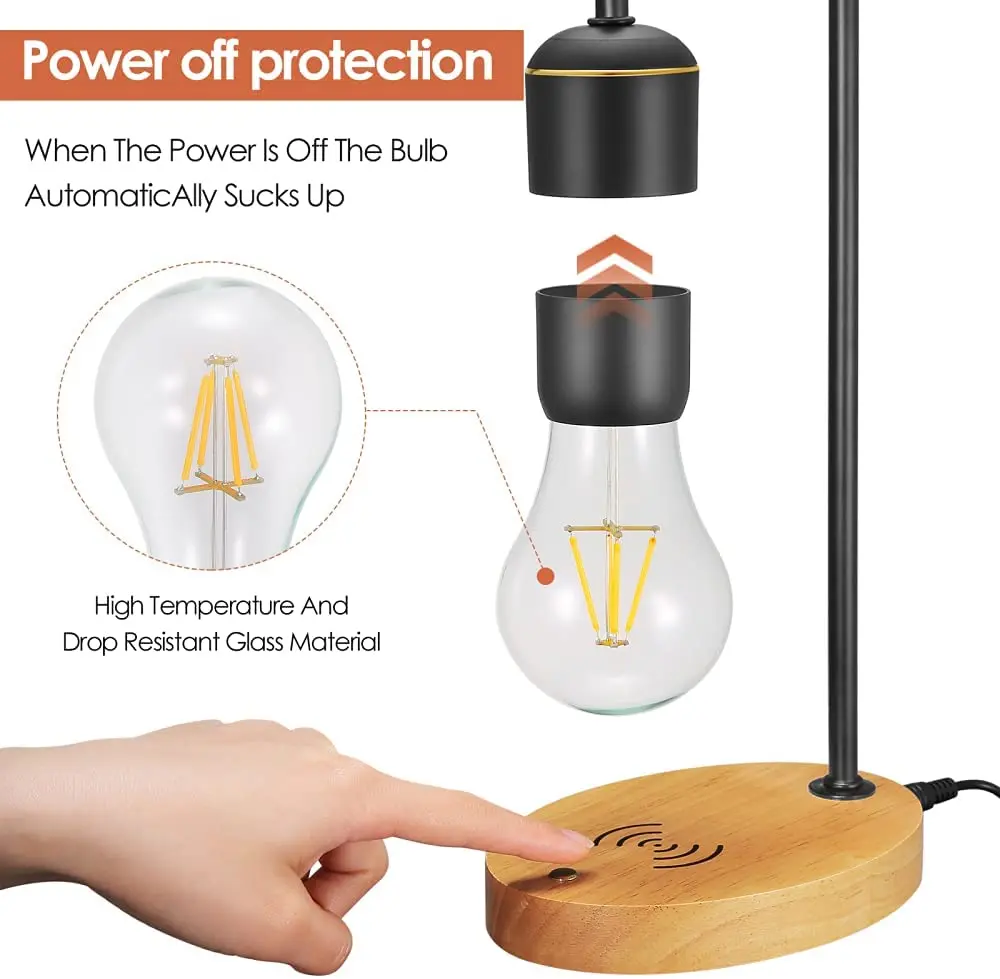 Patent verified Magnetic phone levitation lampe device products Floating platform Lamp LED levitating light bulb