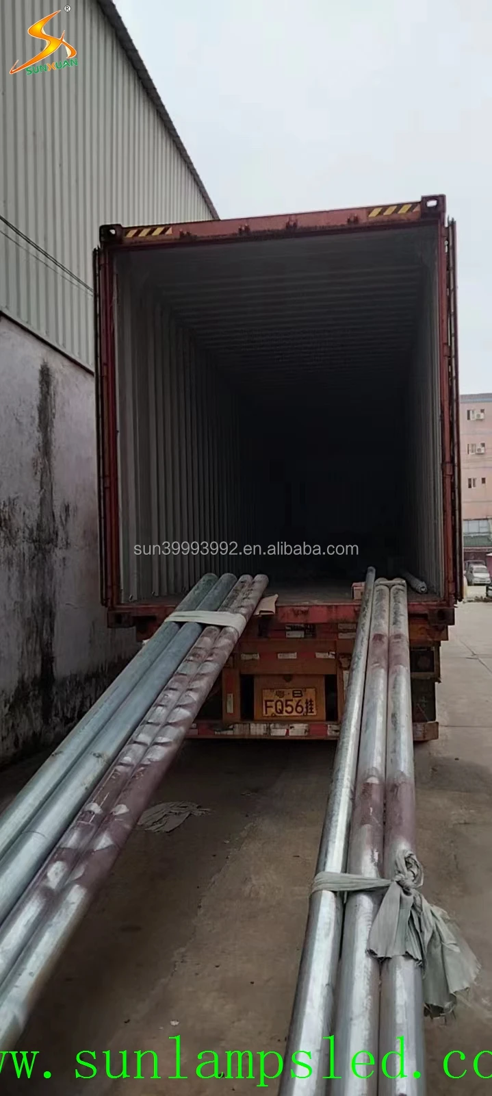 Customized hot dipped outdoor 4m 5m 6m 7m 8m 9m 10m 12m double single arm galvanized steel solar street light post lamp pole