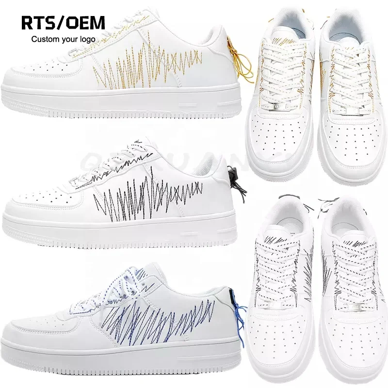 Wholesale Oem Make Your Own Brand Blank Running Casual Shoes Sneakers Leather Outsole Plain Customized For Men